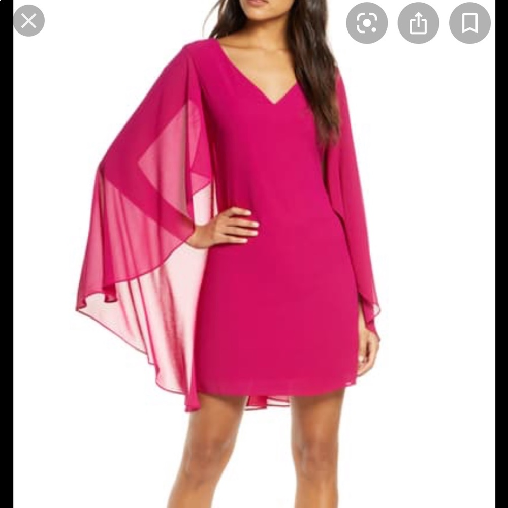 NWT Vince Camuto v-neck shift capelet dress